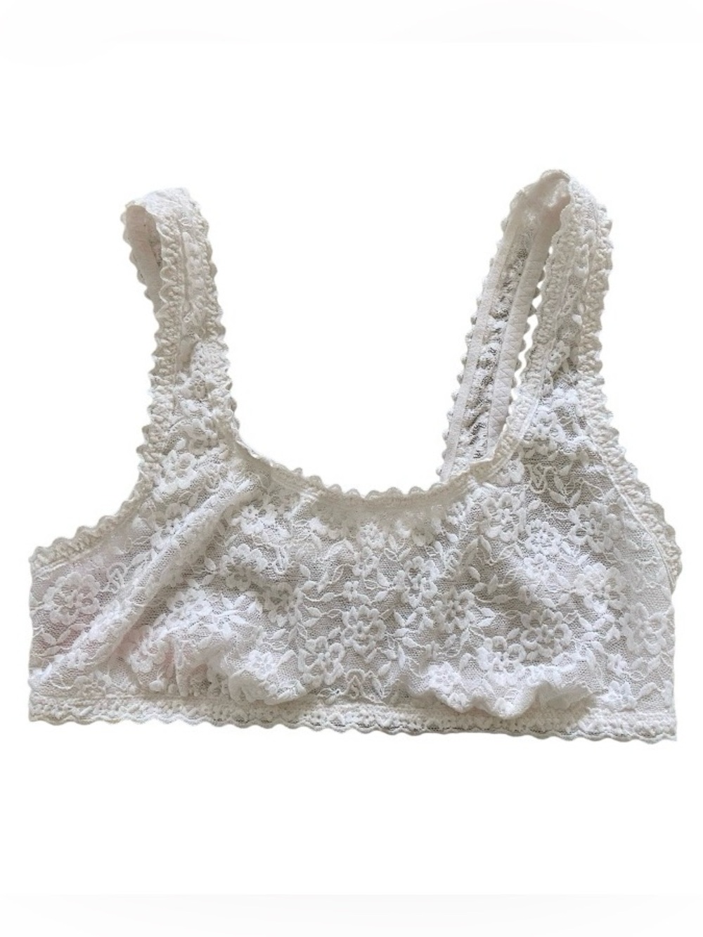Victoria’s Secret Bartlett sizeWhite Lace Bralette size L Floral Lace Comfor